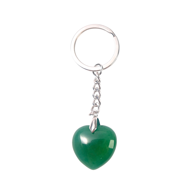 Keychain Green Aventurine Heart Shape 3.25-3.5″L