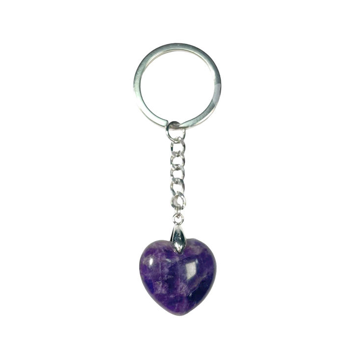 Keychain Heart Shape Amethyst 3.5″L