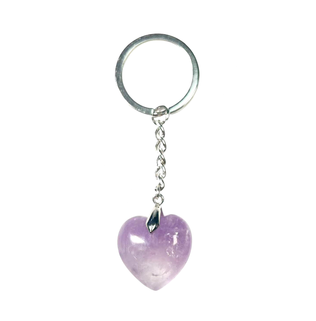 Keychain Heart Shape Amethyst 3.5″L