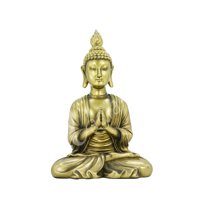Statue Gold Buddha in Prayer 4.3 X 6.3"