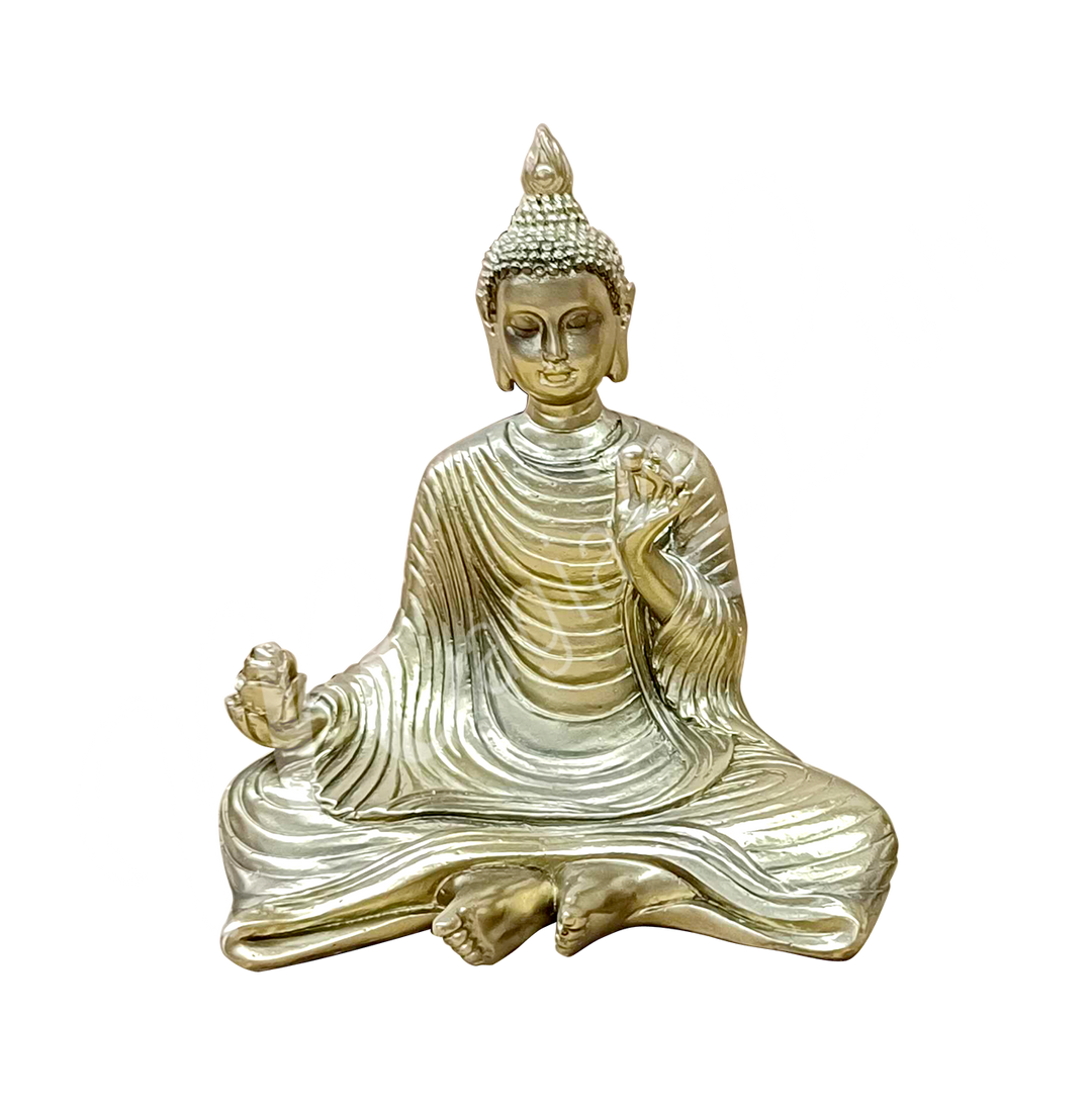 Statue Bronze Sitting Buddha Holding Lotus