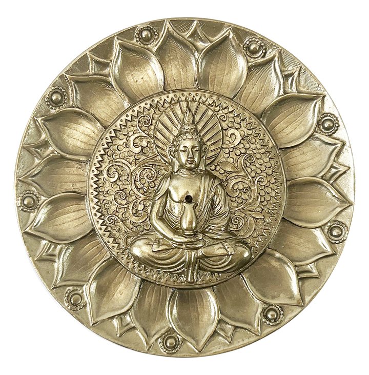 Incense Holder Gold Buddha Engraved