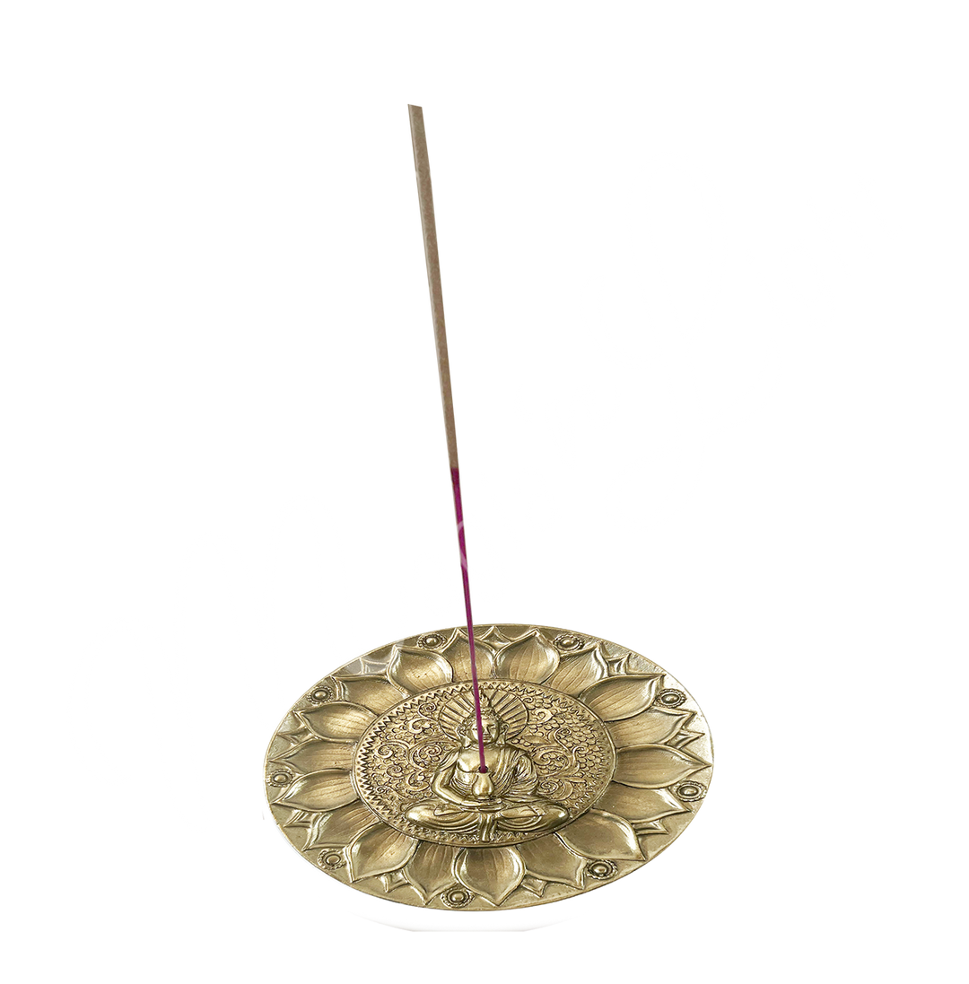 Incense Holder Gold Buddha Engraved