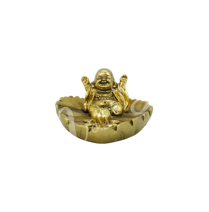 Incense Holder Gold Monk in Leaf