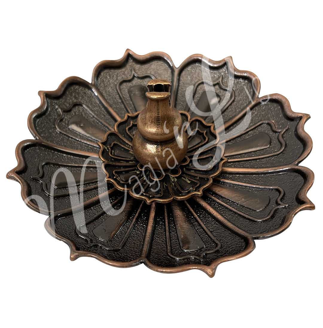 Incense Holder Plate Brass Antique Lotus