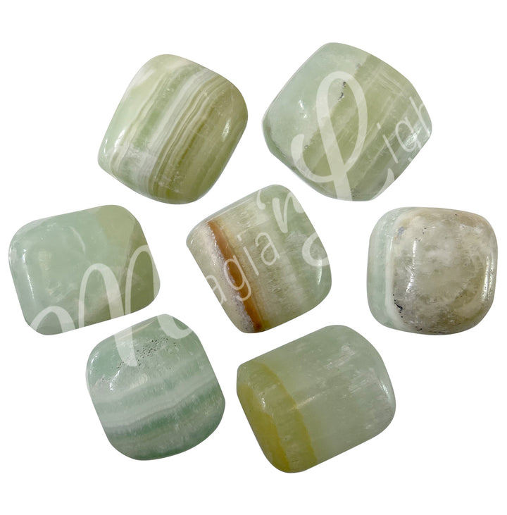 Tumbled Stone Green Pistachio Calcite 15-30mm