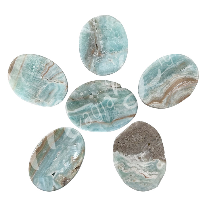 Worry Stone Aragonita Azul 1.5-1.75"