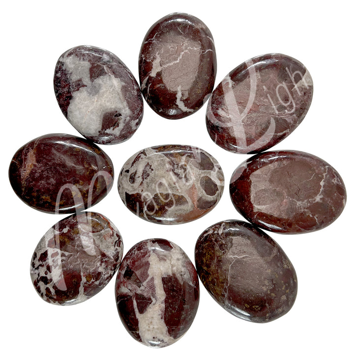 Worry Stone Red Zebra Marble 1.75-2″