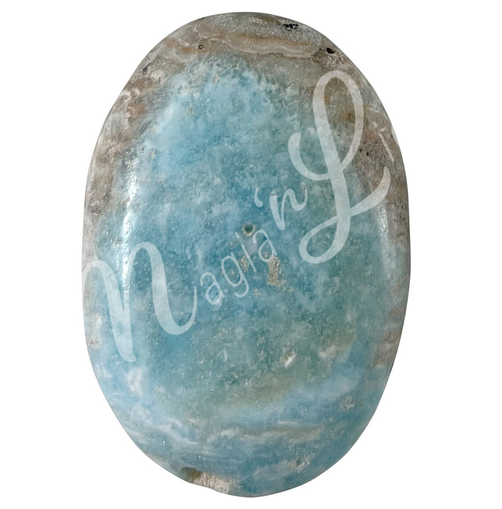 Palm stone Blue Aragonite 2.25-3″