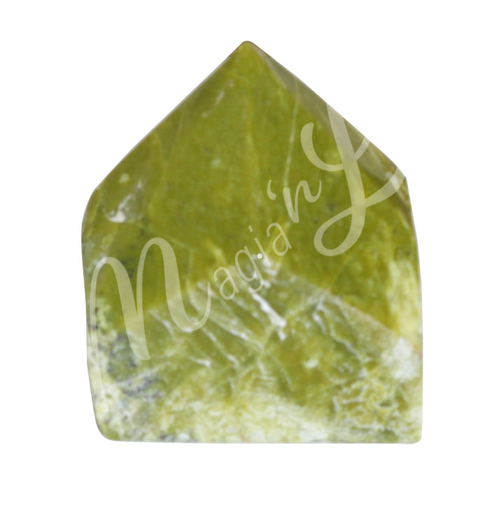 Punta pulida superior de Jade amarillo 2-3"