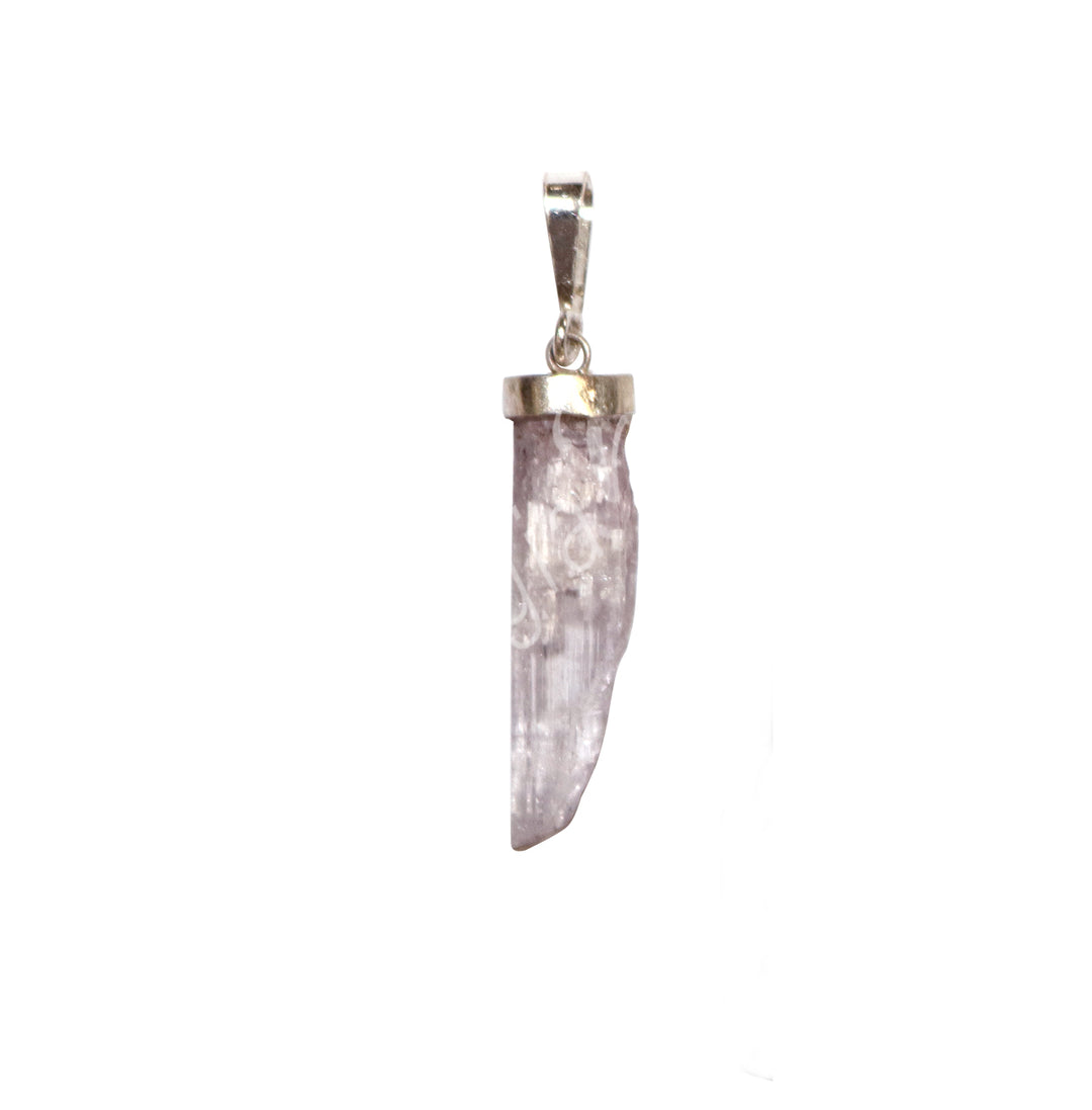 Sterling Silver Pendant Kunzite Rough 1-2"