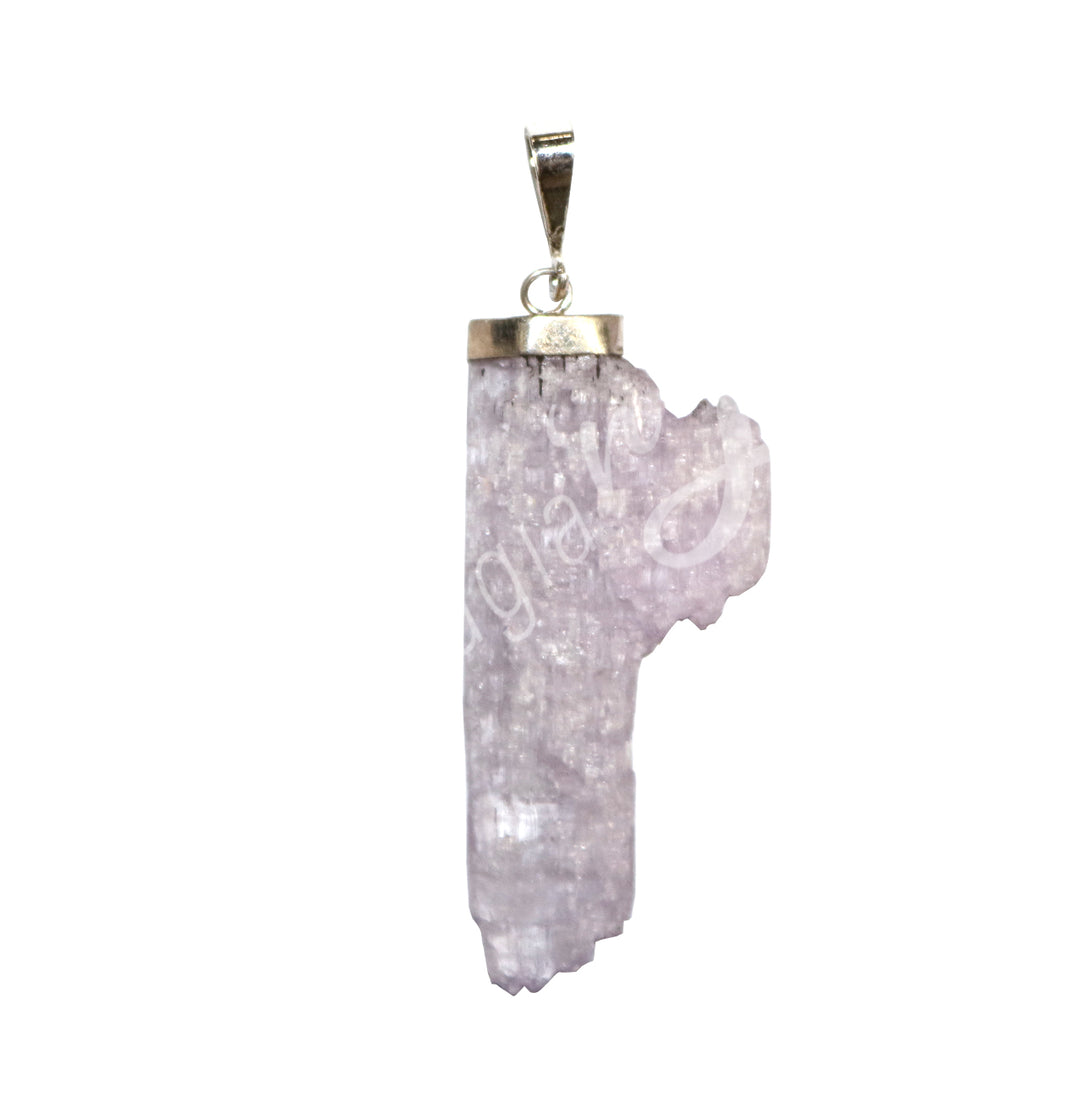 Sterling Silver Pendant Kunzite Rough 1-2"