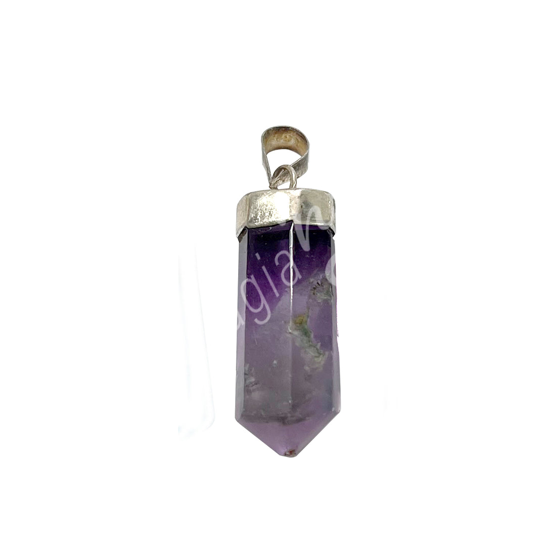 Sterling Silver Pendant Point Polished Fluorite with Cap 0.75-1.25"