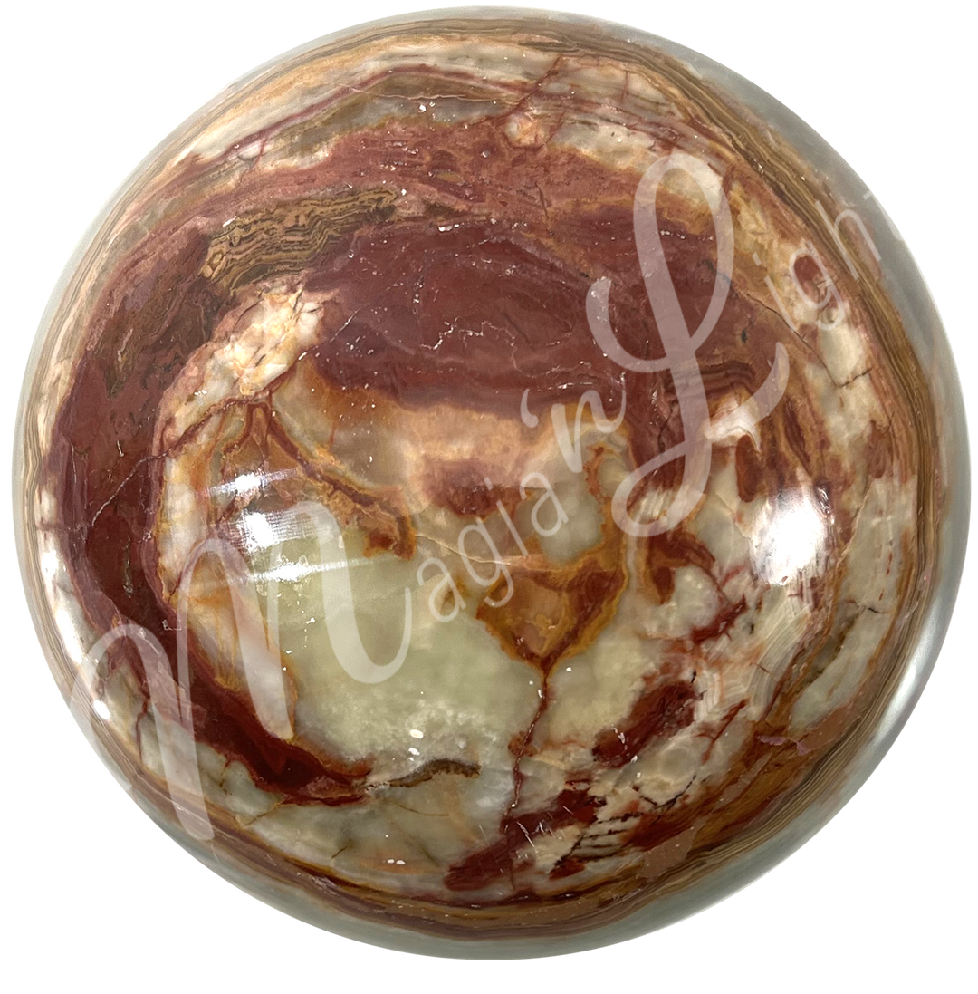 A sphere made of Green Onyx.