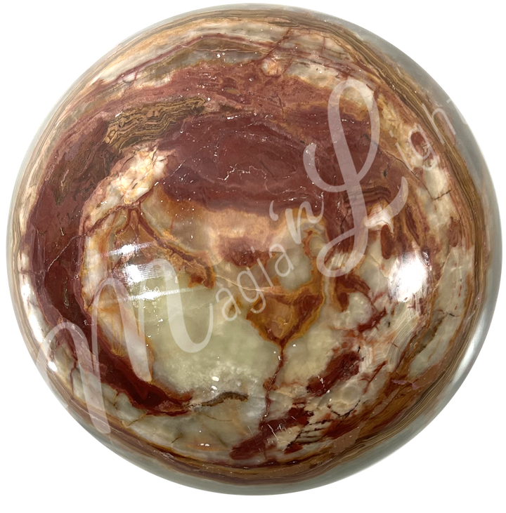 A sphere made of Green Onyx.