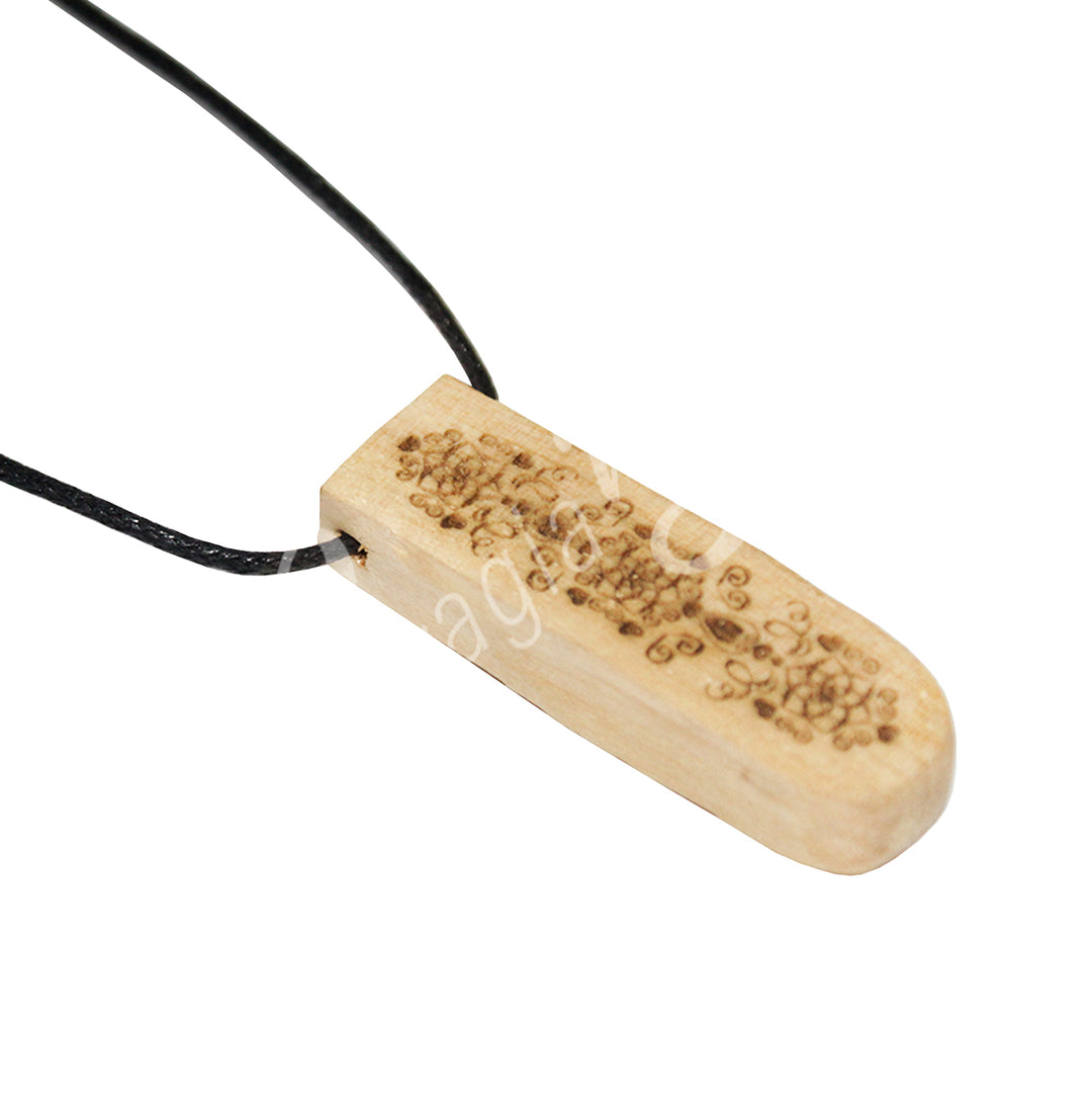 Necklace Palo Santo Wood Engraved Lotus 6-12"L