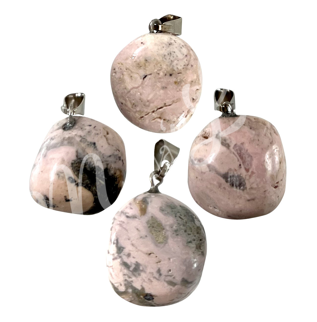 Pendant Tumbled Stone Rhodochrosite 0.5-0.75″