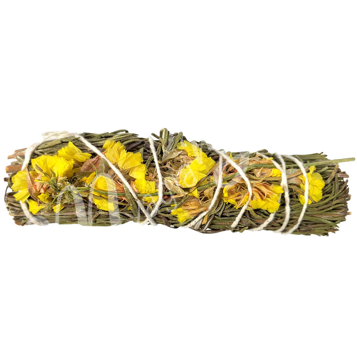 Smudge Stick Rosemary & Yellow Sinuata 4-4.5"