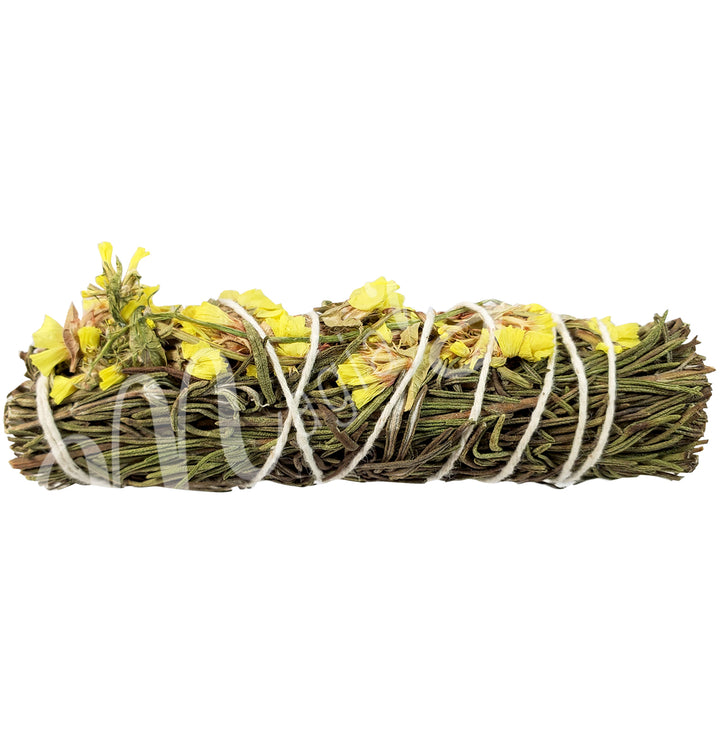 Smudge Stick Rosemary & Yellow Sinuata 4-4.5"