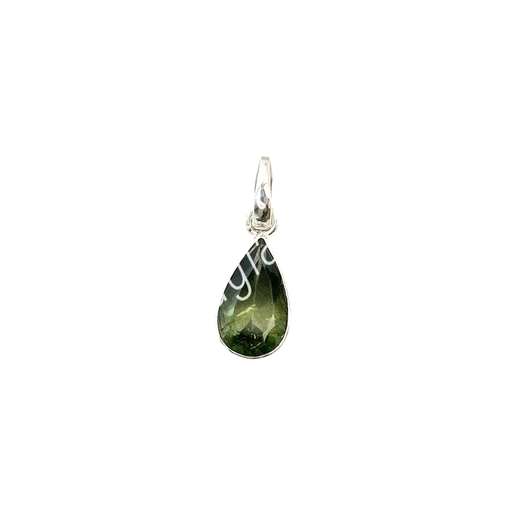 Sterling Silver Pendant Faceted Moldavite