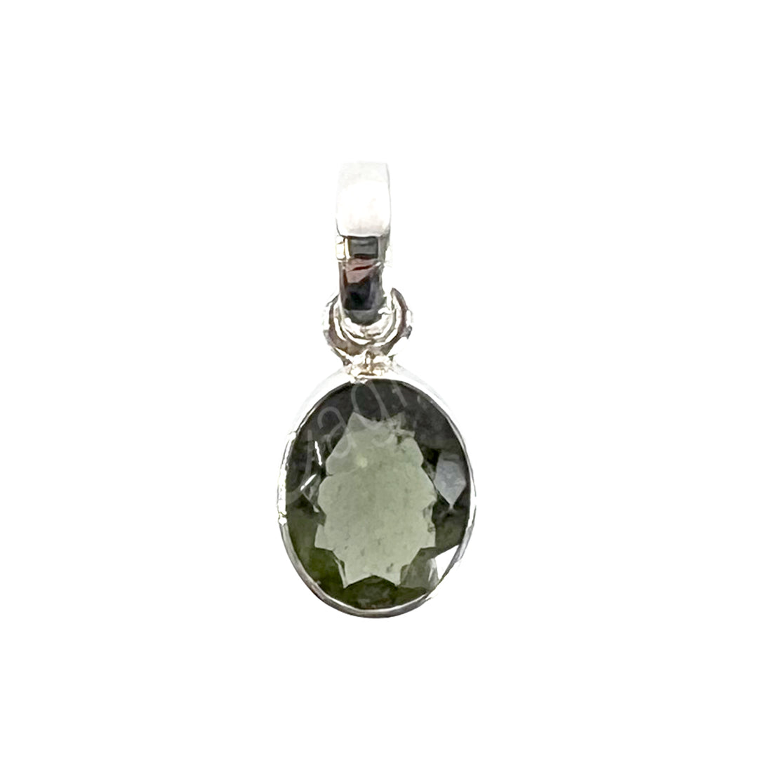 Sterling Silver Pendant Faceted Moldavite