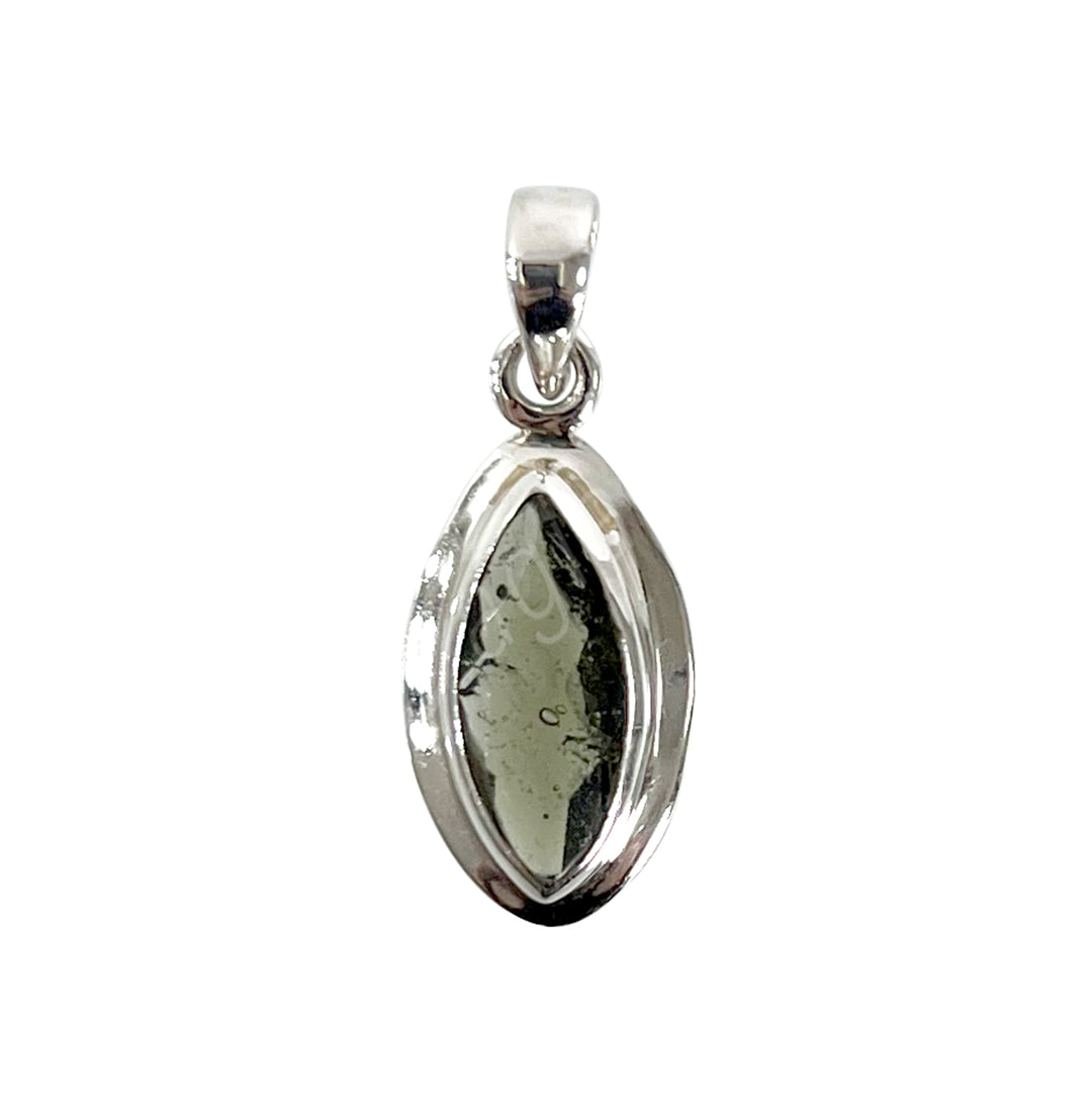 Sterling Silver Pendant Faceted Moldavite