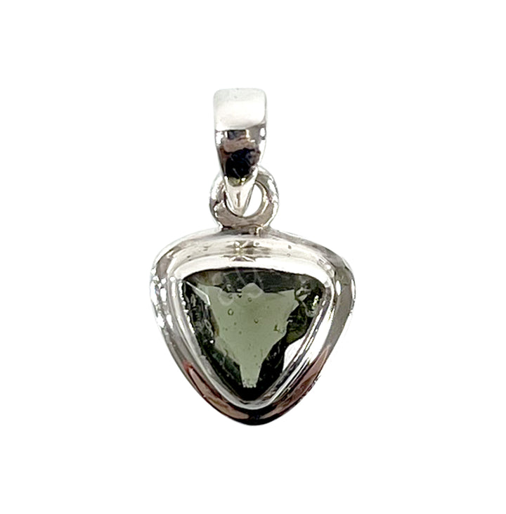 Sterling Silver Pendant Faceted Moldavite