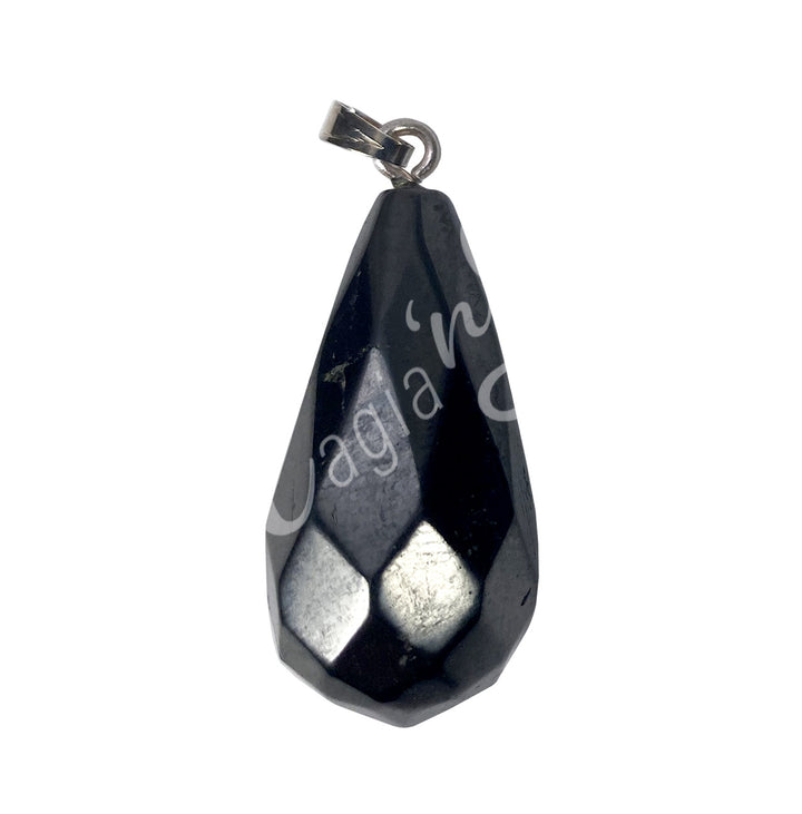 Pendant Drop Shungite Faceted 1"