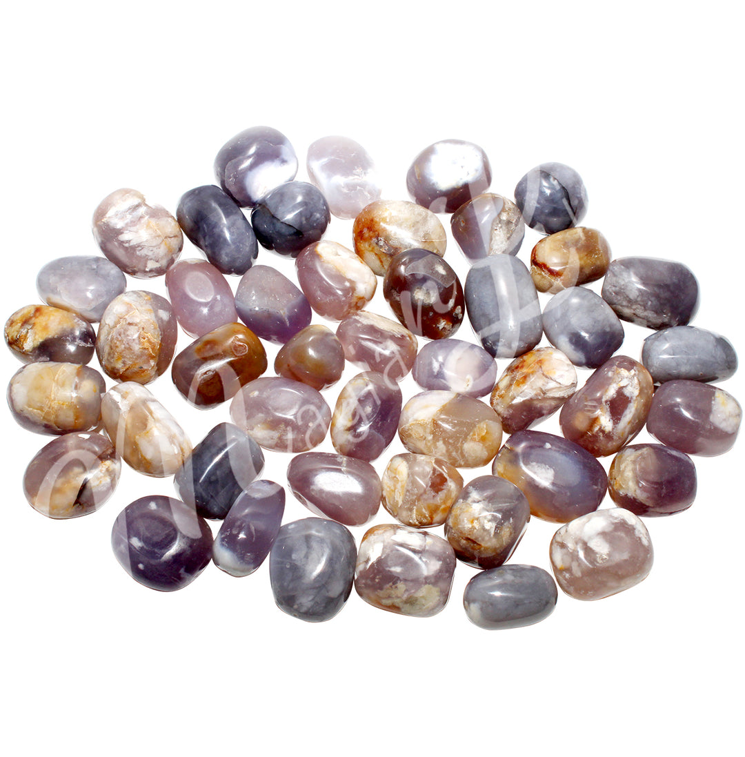 TUMBLED STONE CHALCEDONY, PURPLE & WHITE 20-30 MM