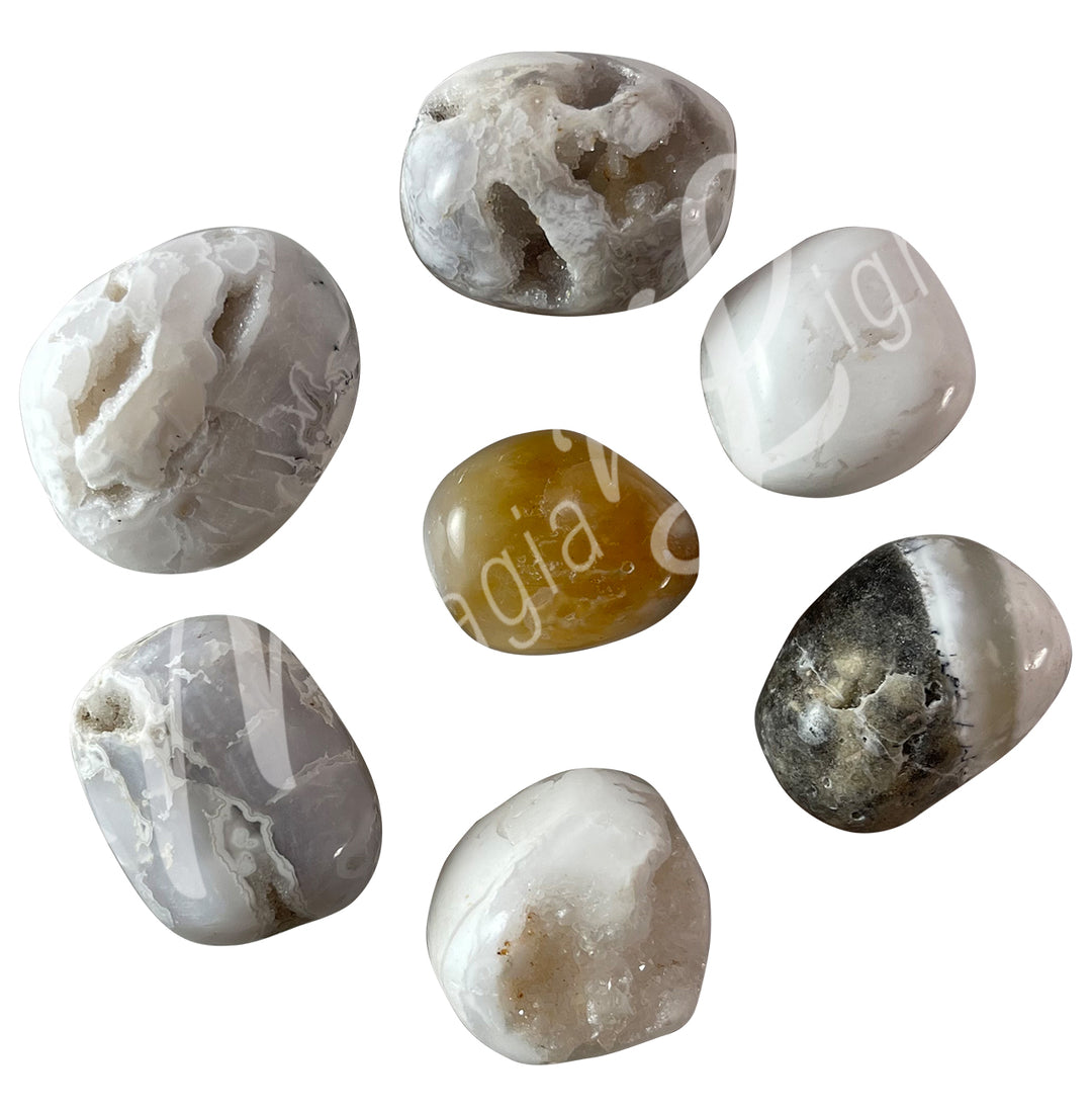 Tumbled Stone Snow White Agate 20-35mm