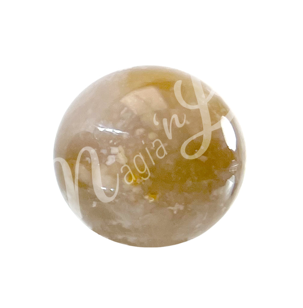 A sphere made of Dendritic Opal, seen with a different color shade.
