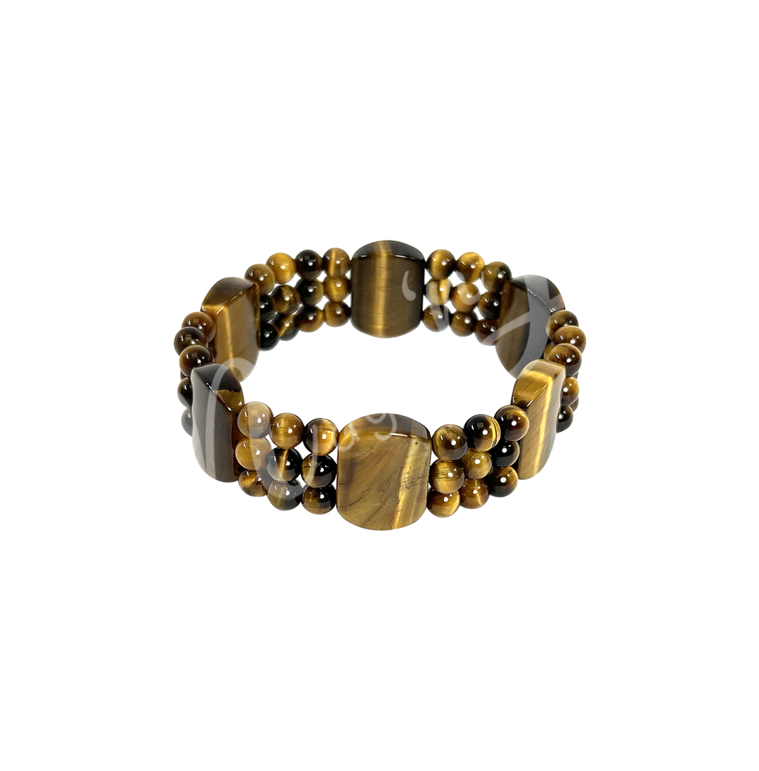 Bracelet 3 Rows w Tiger Eye