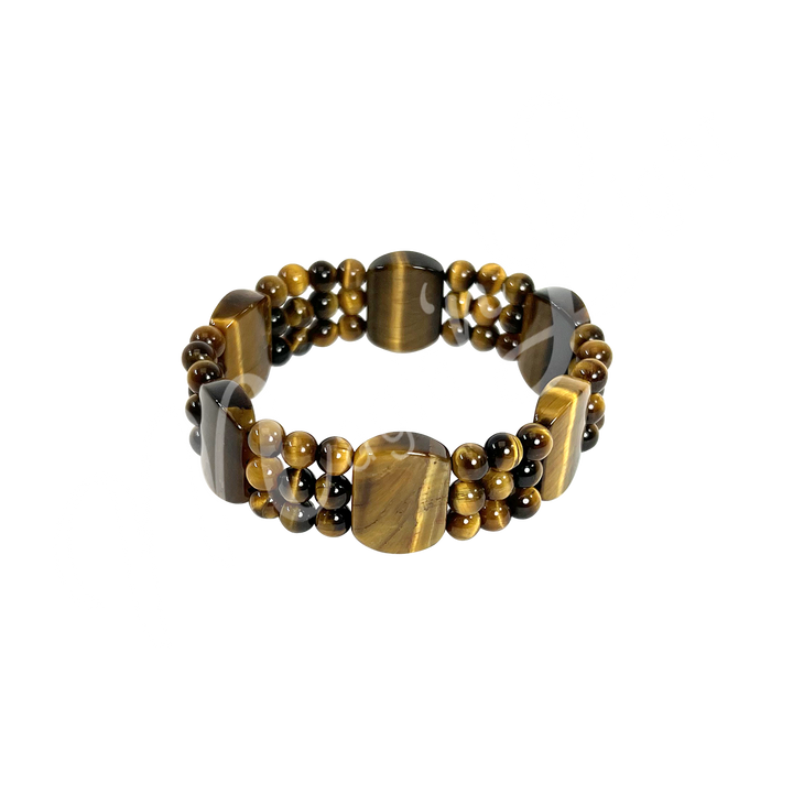 Bracelet 3 Rows w Tiger Eye