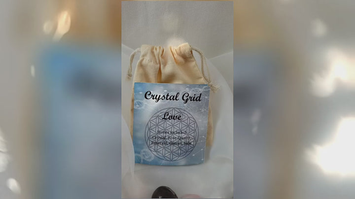 Juego de rejilla de cristal con piedras del amor 6" diá